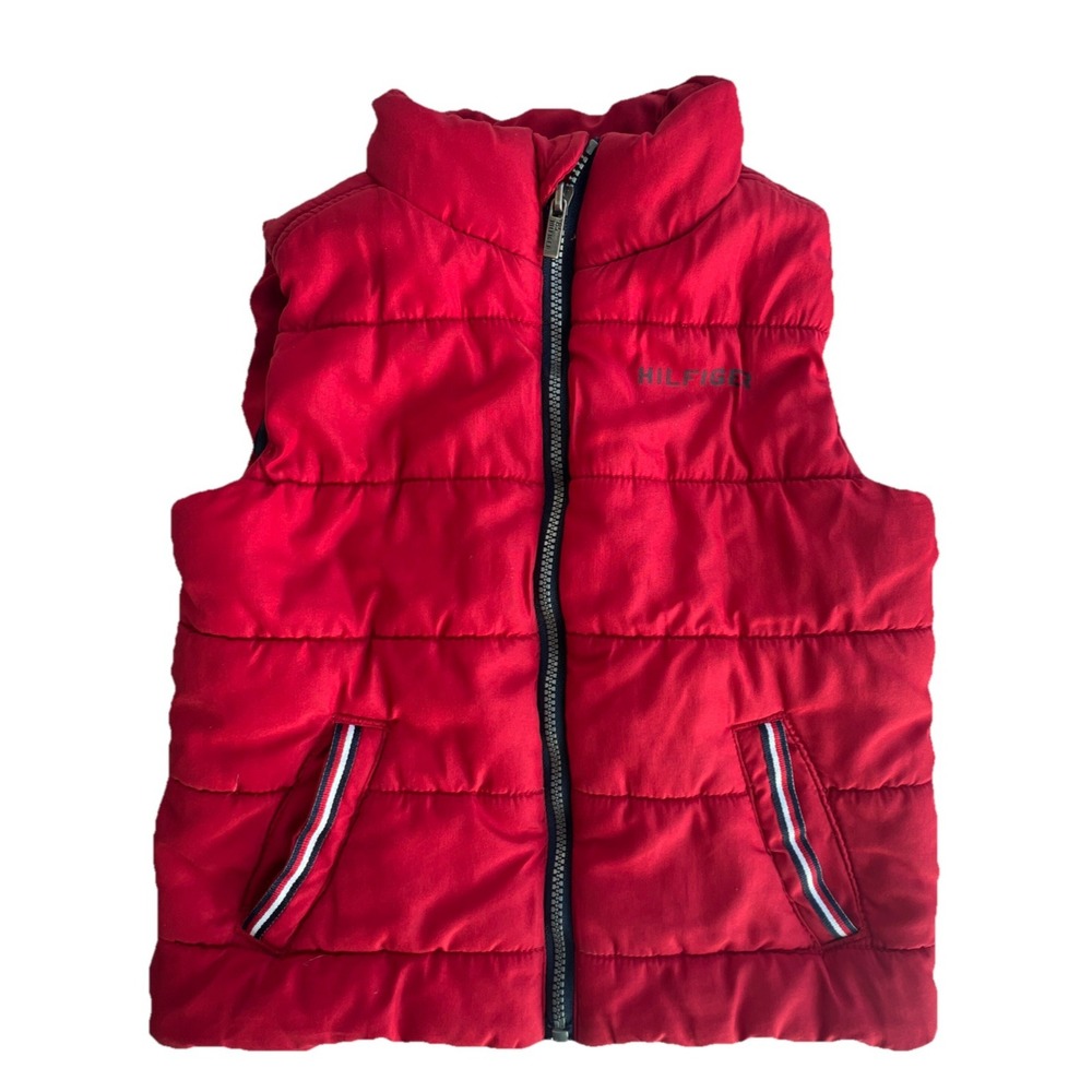 Tommy Hilfiger Puffer Vest Unisex Toddler 18M Lightweight Red Sleeveless Layer